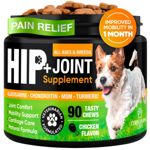 Glucosamine for Dogs – Hip and Joint Supplement Chews for Small, Medium & Large Dogs – Joint Pain & Mobility Support – Soft Chews for Pain and Inflammation Relief - Chicken Flavor
